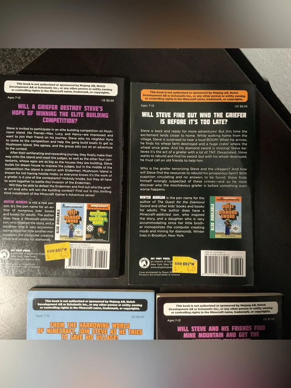 Minecraft Book Lot x7 Unofficial Gamers Adventure Handbook Lets Build Theme Park